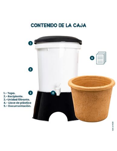 Ecofiltro Purificador Dispensador y Filtro de Agua Colors Grande (20 L) Negro .