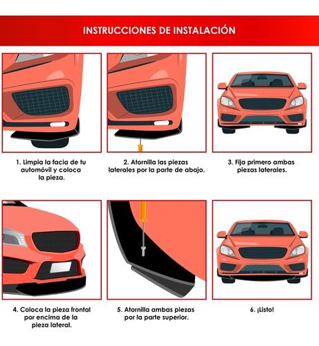 Lip Splitter Delantero Universal Autos Fibra De Carbono 3pzs