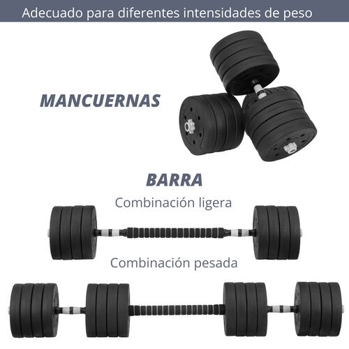 Par de Mancuerna de 50 Kg Ajustable Discos Barra Recta Altera