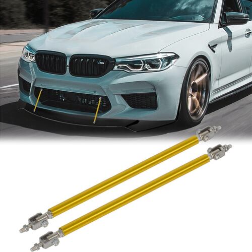 Kit Lip Universal Tipo Fibra Carbono + Sujetadores Lip Amarillo