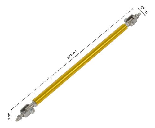 Kit Lip Universal Tipo Fibra Carbono + Sujetadores Lip Amarillo