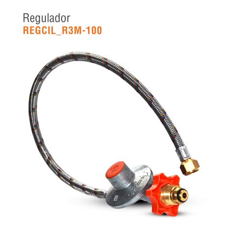 Regulador gas lp baja presion r3 c/manguera 1 m conex giratoria ingusa 