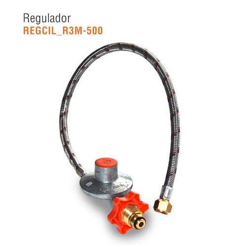 Regulador gas lp baja presion r3 c/manguera 5 m conex giratoria ingusa 