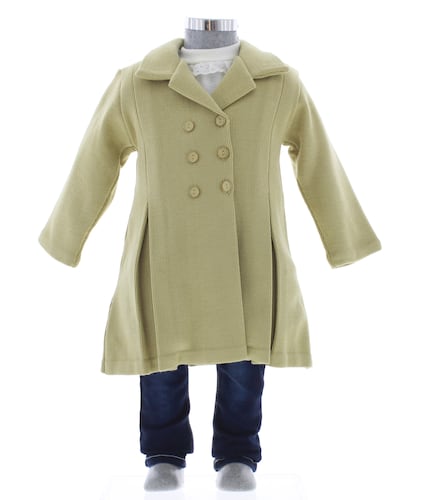 Abrigo Niña Color Beige Forrado 3176 1 a 10 Años.