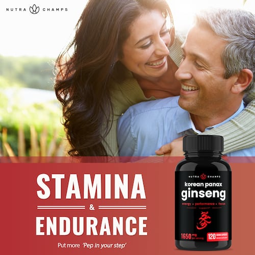 capsulas Ginseng Korean Panax -1650 mg- Nutra Champs suplemento