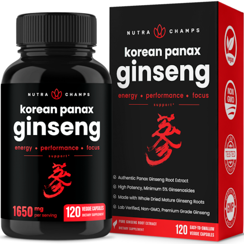 capsulas Ginseng Korean Panax -1650 mg- Nutra Champs suplemento