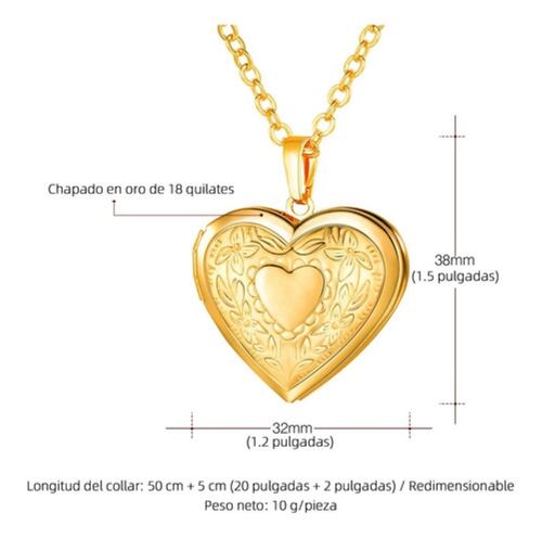 Medallon Relicario Corazon para Dama Dorado