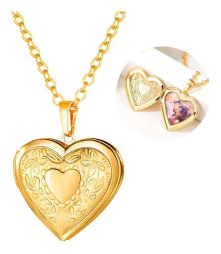 Medallon Relicario Corazon para Dama Dorado