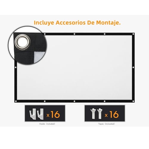 Pantalla Para Proyector 100 Pulgadas 16:9 Proyección