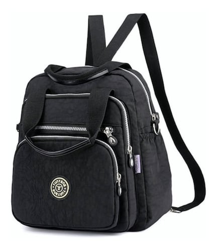 Bolso Mochila Impermeable 2 en 1 para Mujer Negra