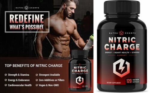 suplemento Nitric Charge -Nutrachamps capsulas de  óxido nítrico 