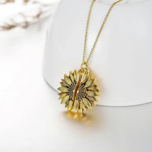 Collar De Girasol Shrek Oro Laminado Regalo Pareja.