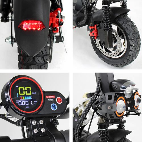 Scooter Electrico Con Asiento Luz Led Alarma Usb 48 Km/h