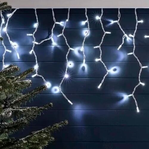 Serie Tipo Cascada Luz Blanca 500 Led 8 Funciones 9 Metros