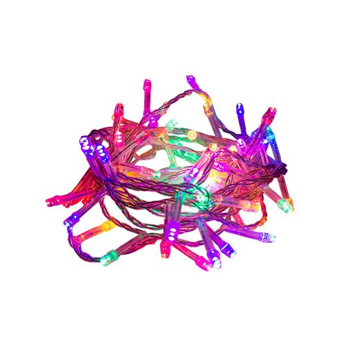 Tira Decorativa 60 Focos Luz Led Multicolor 8 Funciones Cable Transparente 3 m