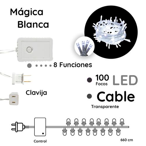 Serie Para Navidad De Luz Blanca 100 Focos 6 Cajas Navicolors