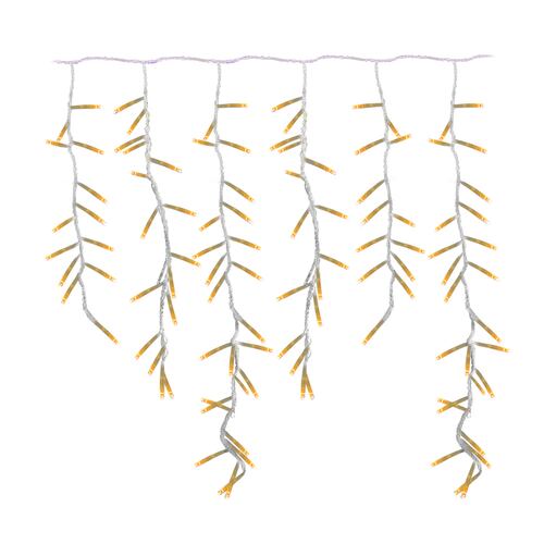 Serie Cascada Luz Calida 300 Led 8 Funciones 6 Metros Cable Transparente 