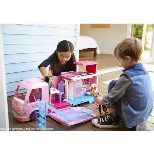 Set De Juego Barbie Estate Cámper De Los Sueños 3 En 1.