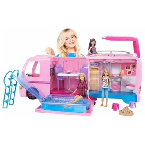 Set De Juego Barbie Estate Cámper De Los Sueños 3 En 1.