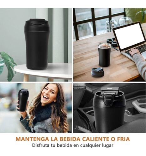 Termo de Acero con Aislamiento Termico 400ml Negro