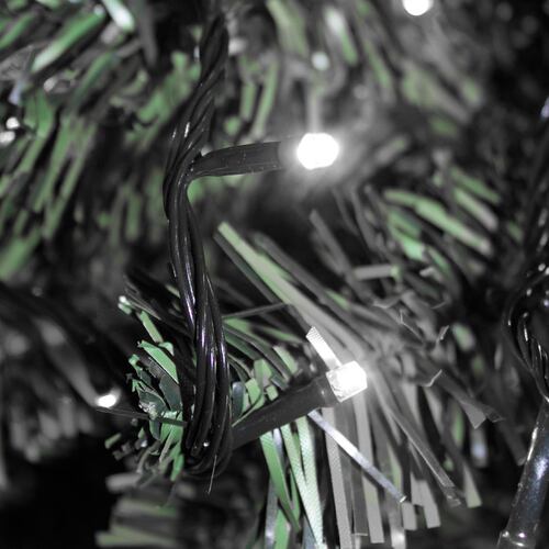 Serie Tira Navideña 140 Focos Luz Led Blanca Fría 6 Mts Recubrimiento Verde Navicolors