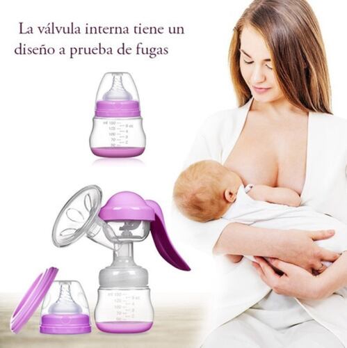 Extractor De Leche Manual Y Portátil Con Almacenamiento Lila