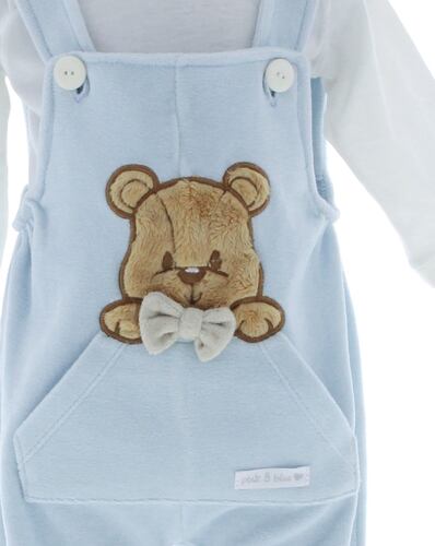 Conjunto Mameluco Bebe Overol Color Azul Cielo 3200 0 a 2 Años.