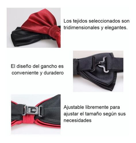 8 Pzs Corbata De Moño Doble 12x6.5
