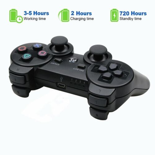 Control Inalámbrico Compatible Con Ps3 + Cable De Carga Transparente