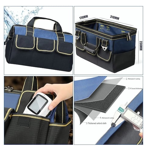 Bolsa De Herramientas Para Electricista Mochila Organizador Negro