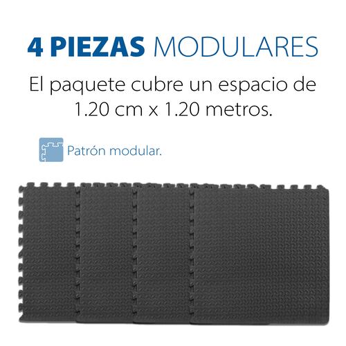 Paquete De Piso Para Gimnasio Soft Eva Foam Rompecabezas Gym 4 Pzas.