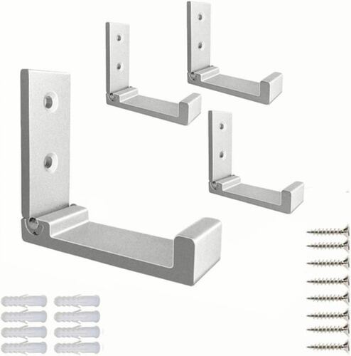 Set De 4 Gancho Plegable De Aleación De Aluminio Plateado