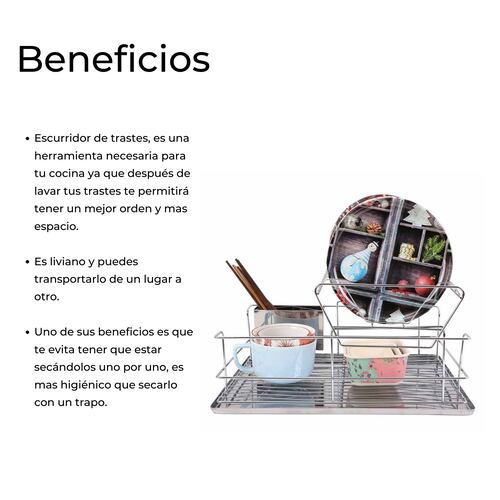 Escurridor de trastes 2 Niveles con charola 