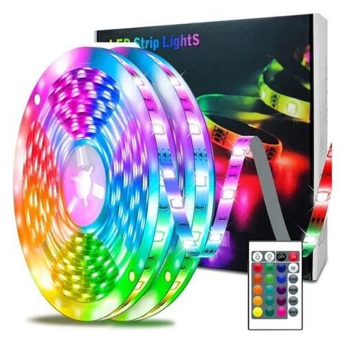 Tira De Luz Led Rgb 2 Rollos De 5m Y 2 Controles.