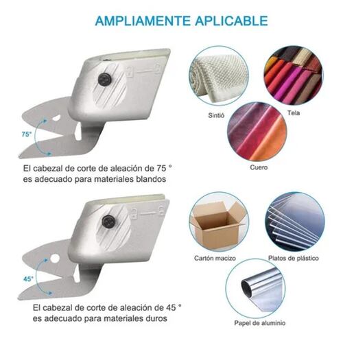 Tijera Eléctrica Inalámbrica Recargable Cortadora De Telas
