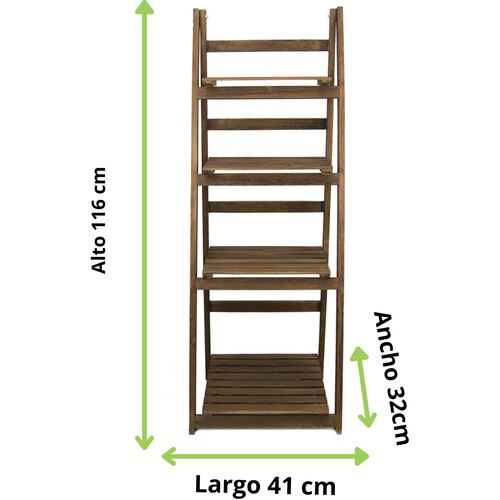 Mueble organizador escalera con 4 entrepaños 