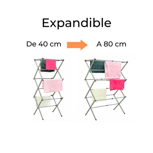 Tendedero expandible plegable ahorra espacio 