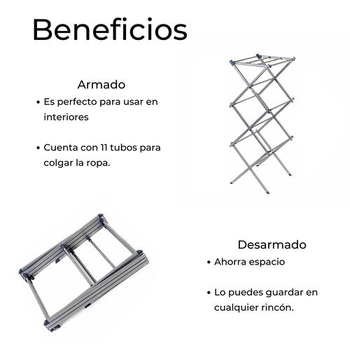 Tendedero expandible plegable ahorra espacio 