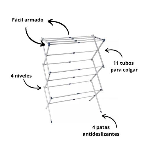 Tendedero expandible plegable ahorra espacio 