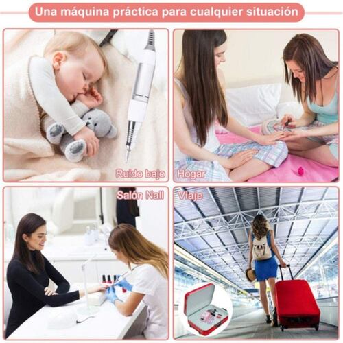 Pulidor Para Uñas Drill Esmeril Profesional 25000 Rpm Blanco