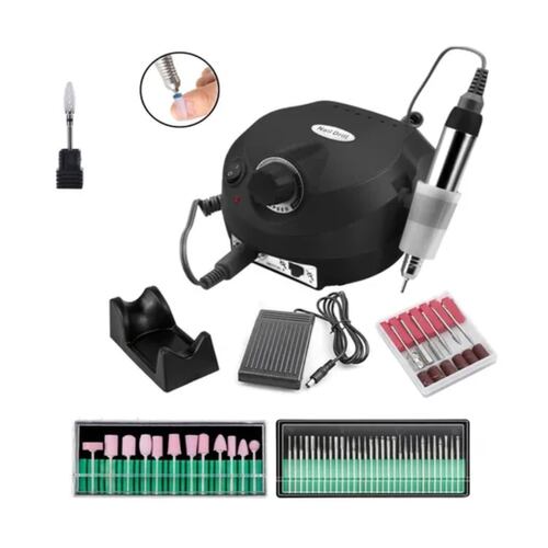 Pulidor Para Uñas Drill Esmeril Profesional 25000 Rpm Negro