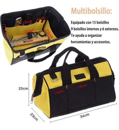 Maleta Para Herramientas Negra con Amarillo