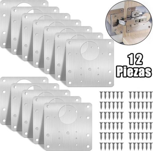 12 Piezas De Placa De Reparación De Bisagras 