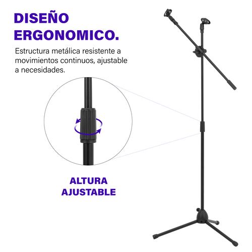 Pedestal De Tripie Para Micrófono Ajustable De Metal 4 Pz