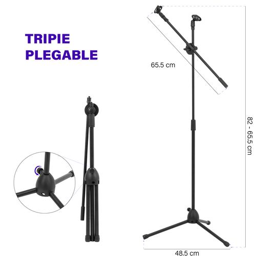 Pedestal De Tripie Para Micrófono Ajustable De Metal 4 Pz