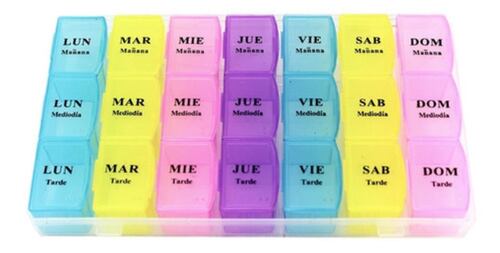 Pastillero Semanal 7 Dias Con 21 Compartimientos