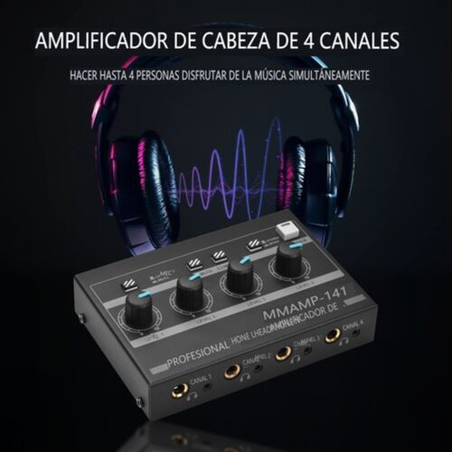Amplificador De Audífonos mp-14 De 4 Canales