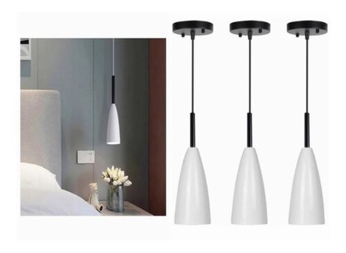 3 Lampara Vintage Techo Industrial Moderno Blancas