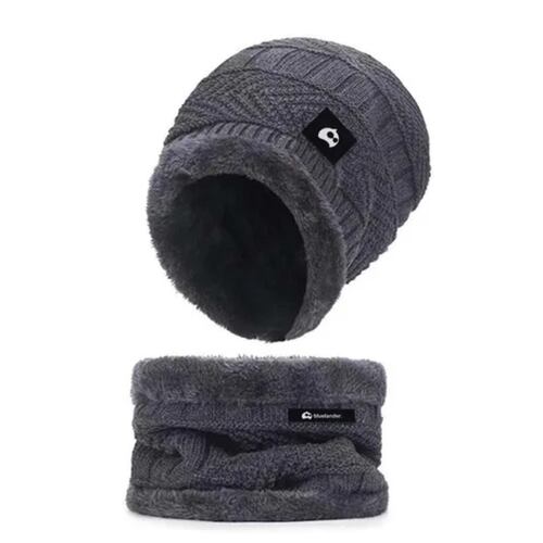 Gorro Bufanda Conjunto Para Frio Invierno Unisex Gris
