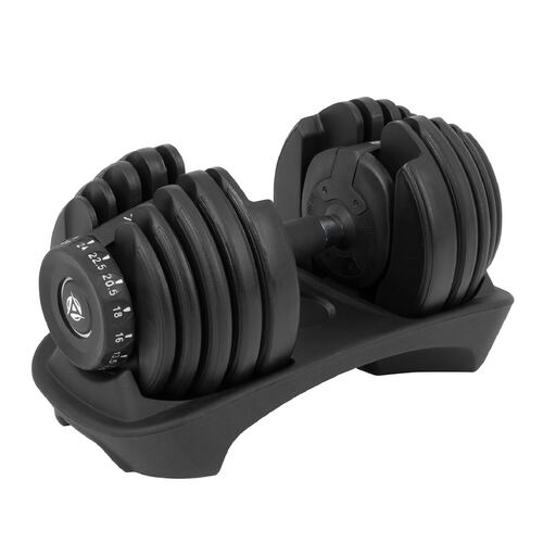 Mancuerna C/ 15 Discos Intercambiables de 2.5 a 24 kg Ajustable